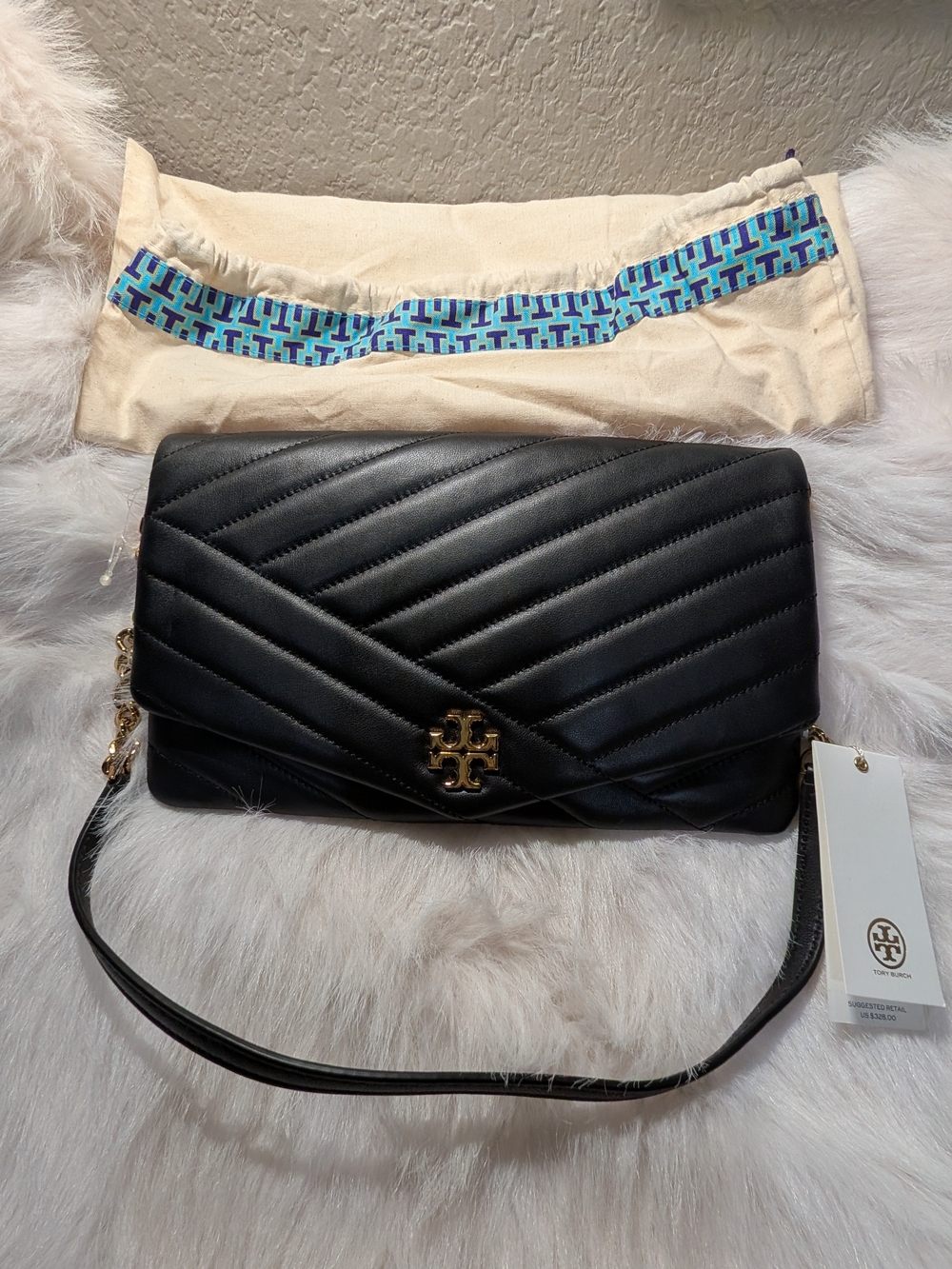 Tory Burch Black Quilted Leather Shoulder Bag